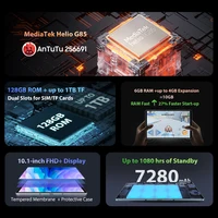 【Światowa premia】 blackview Tab 13 Tablet Pad MTK Helio G85 Octa core 6GB + 128GB 7280mAh 10.1 ''FHD + Display android 13MP Camera 4