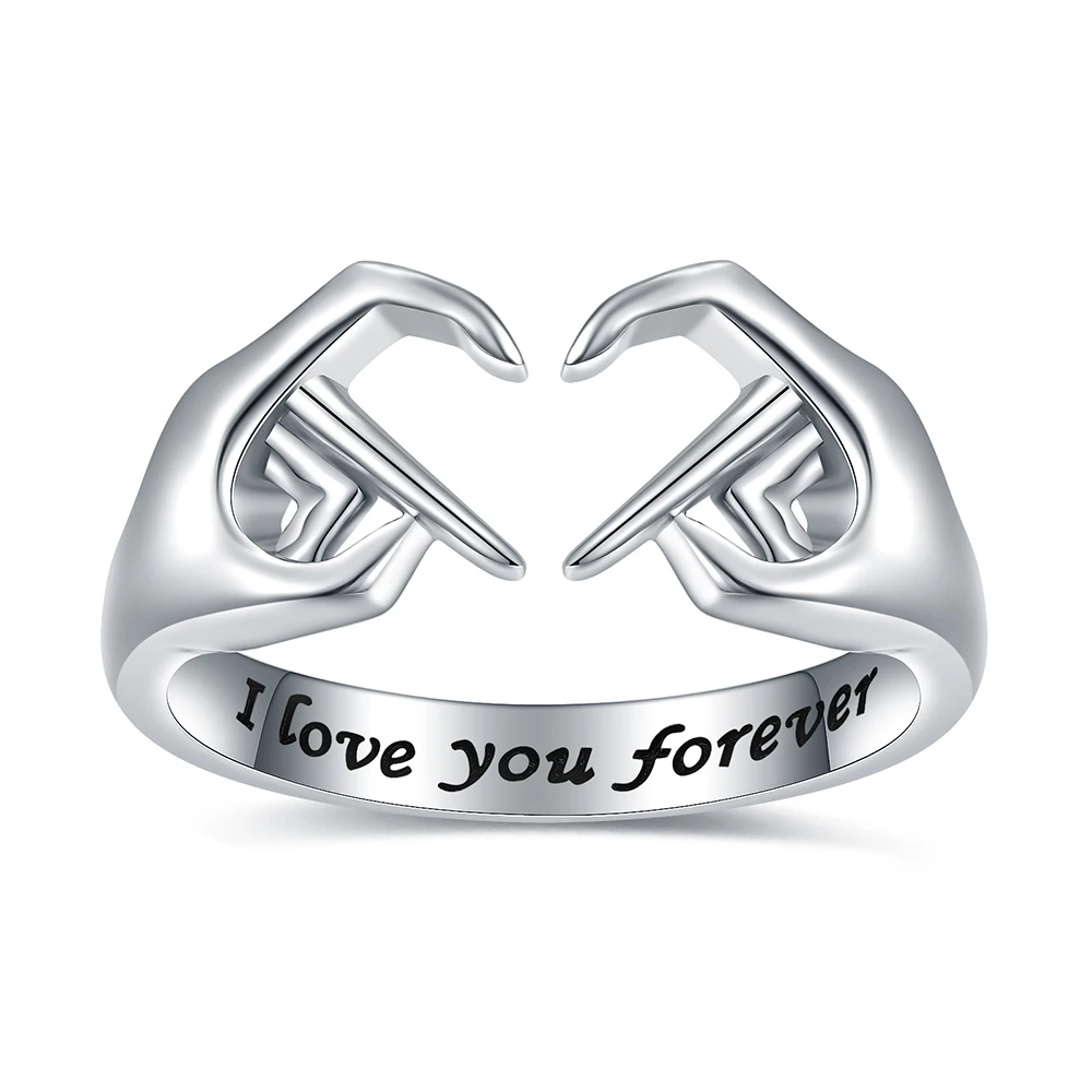 925 Sterling Silver Love Hand Heart Rings Regolabile Irish Claddagh Ring Friendship Promise Jewelry Gifts For Women Friends Girl