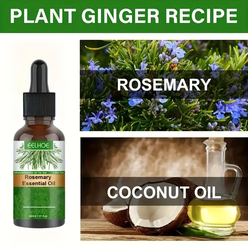 Natural Rosemary Hair Growth Essential Oil Strengthening Nourishing Moisturing Softening Luster Shiny Hair Care Healthy 5