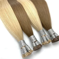 Extensions de cheveux naturels à pointe droite 100% cheveux humains véritables, mèches brunes à fusion, capsules de kératine pré-collées, mèches blondes à tisser 4