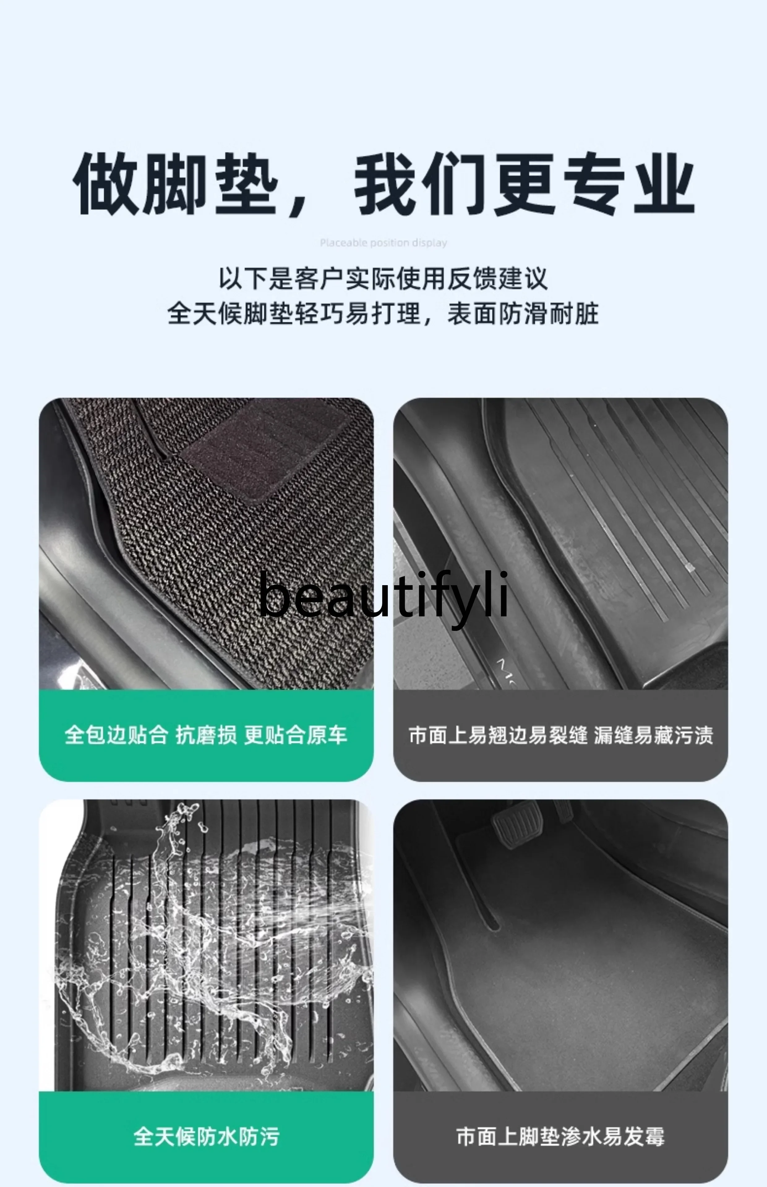 Applicable to the new version of Model3/modelY fully enclosed foot pad tpe injection molding foot pad