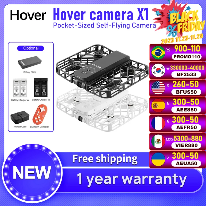 Hover Camera X1 HOVERAir X1 Revolutionary Flying Camera 125g Ultra-Light  Foldable Portable Unlock Advanced Shots Dronie View