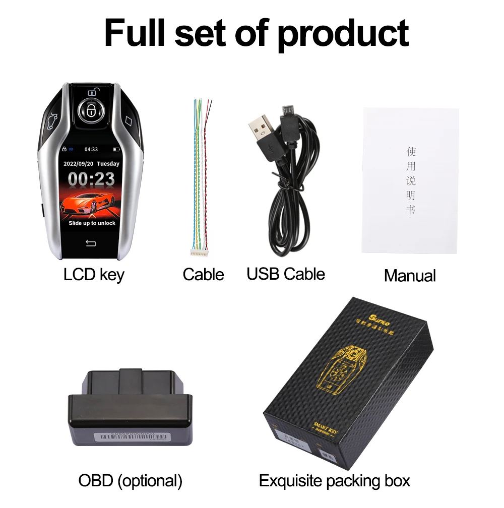 Universal TK800 Multi-language Modified Smart Remote Key LCD Screen Display for BMW Audi Peugeot Toyota Ford