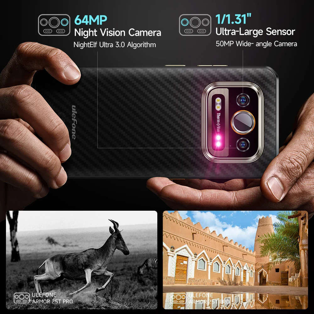 Ulefone Armor 25T Pro 5G  Rugged Phone  Android 14 30W Wireless Charging 50MP+64MP Night NFC Waterproof Smartphone 4