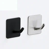 Self Adhesive Wall Hook Coat Rack Key Holder Towel Hooks Bedroom Stainless Steel Clothes Rack Kitchen Bathroom Accessories 2
