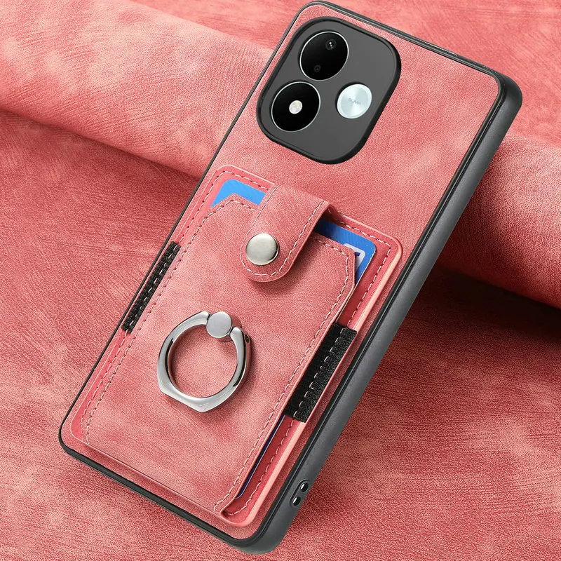 Shockproof Leather Card Holder Stand Case - Premium Protection Cover