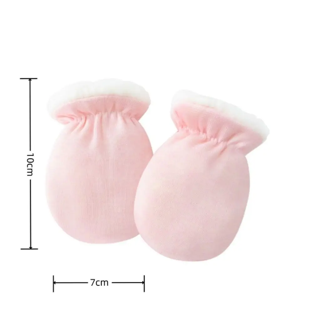 Warm Wool Furry Newborn Mittens Simplicity Solid Color Warm Thicken Toddler Gloves Anti-scratch Face for 0-1 Years Baby Gloves