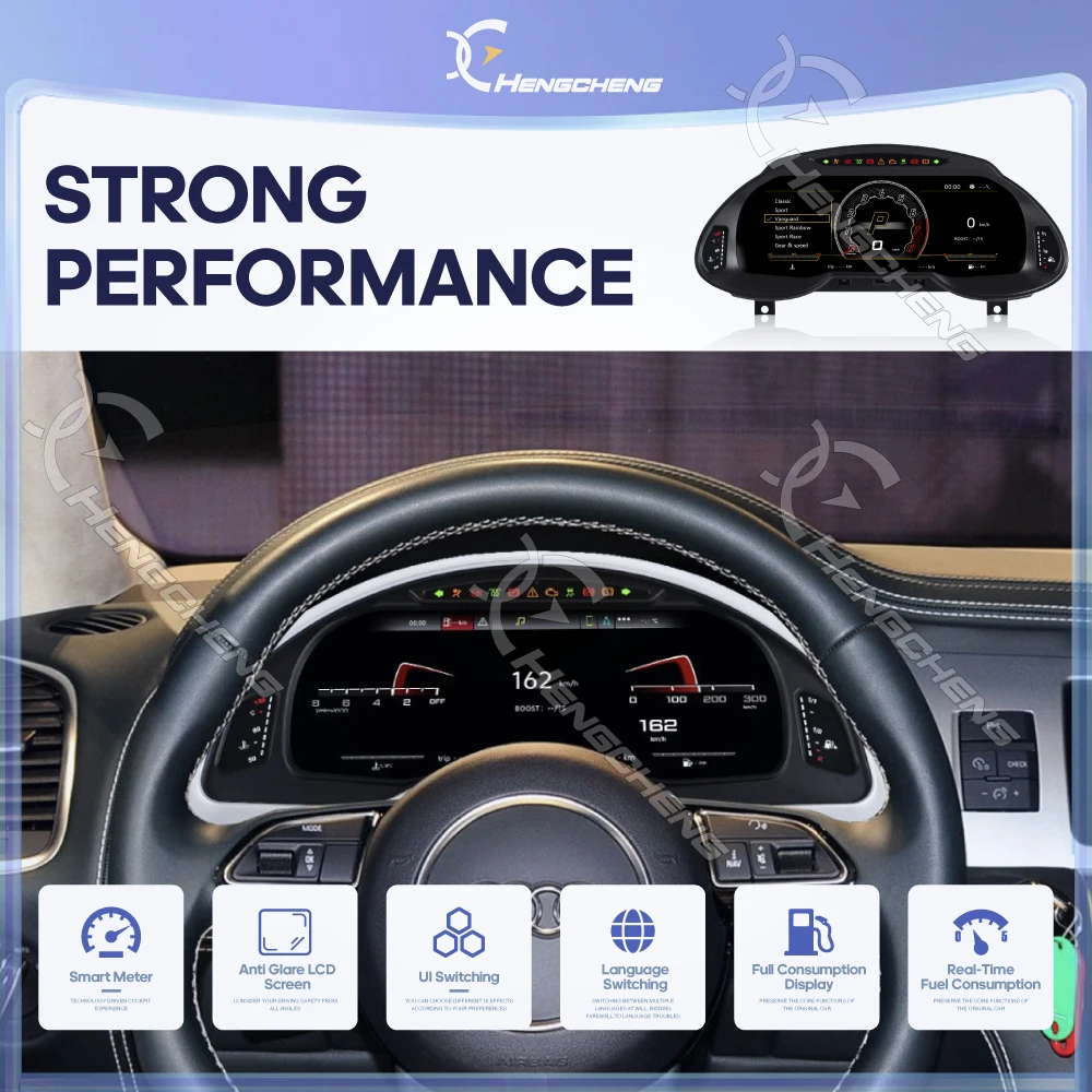 Para Audi Q7 2008-2015, Panel de Instrumentos Digital de 12.3'', Pantalla LCD, Panel Digital, Cabina Virtual, Carplay Inalámbrico para Auto 3