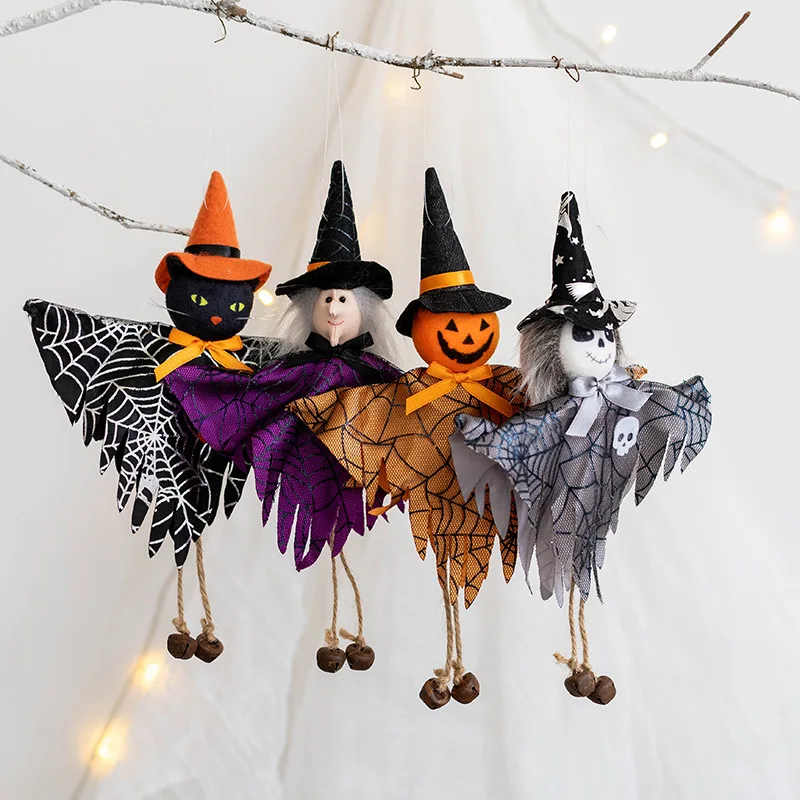 

Halloween Ghost Witch Plush Doll Pendants Hanging Ornaments DIY Haunted House Festival Party Decorations