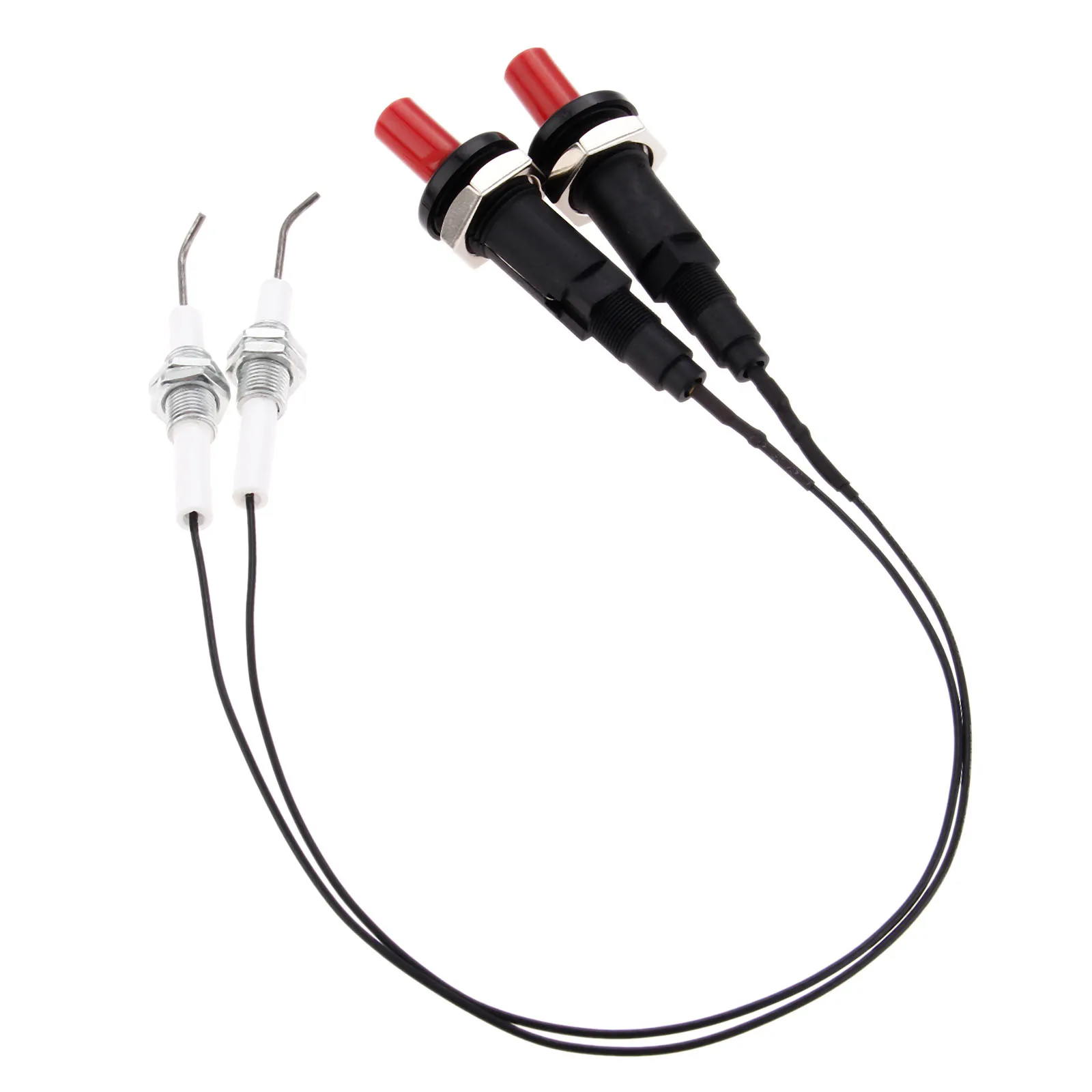 Grill Ignition System 2 Set Propane Push Button Piezo Igniter w/Threaded Ceramic Electrode Ignition Plug for Gas Fireplace/Oven/Heater/Kitchen lgniter