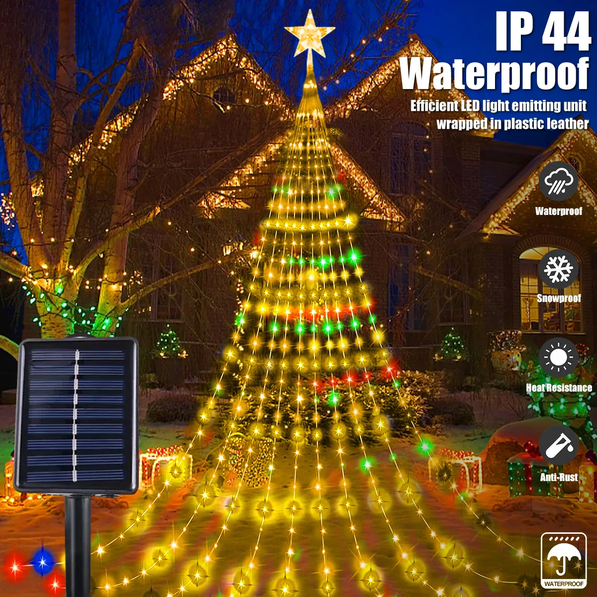 Christmas Solar Star String Lights – 2/3M LED Fairy Lights Outdoor Waterproof Garden & Holiday Decor 3