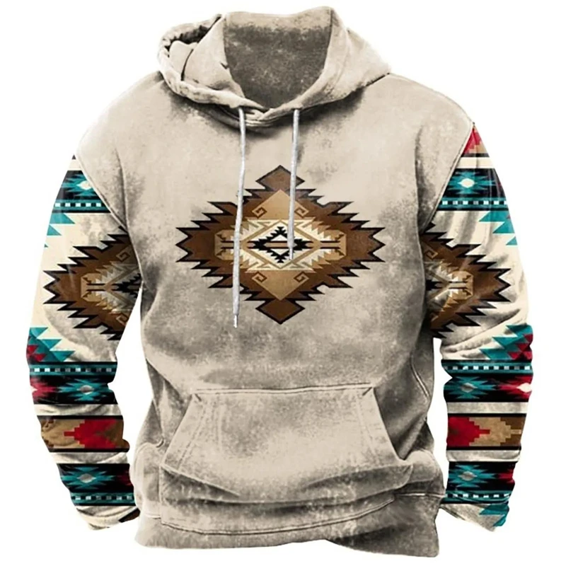 thumbnail image 1 of Sudadera con capucha con estampado gráfico vintage para hombre, jersey con estampado tradicional indio, sudaderas con capucha informales de gran tamaño, ropa para hombre, ropa unisex, 1 of 5