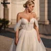 A-line Wedding Dresses Draped Pleat Off-The-Shoulder 2024 New Sleeveless Bride Dresses Brush Train Floor Length robe de mariée 3