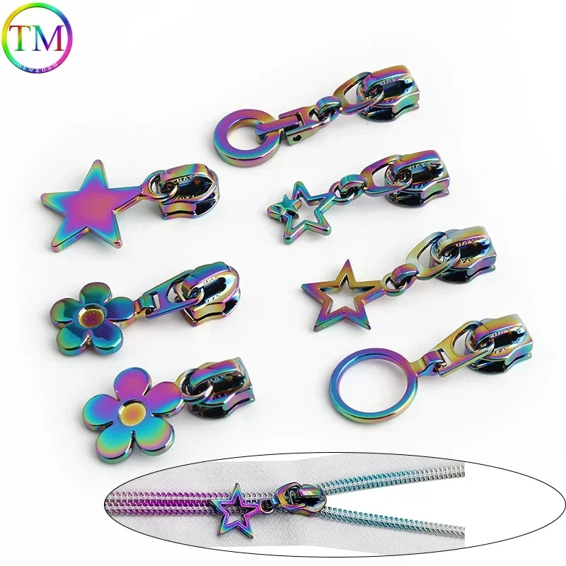 Colorful 5# Zipper Silder for Nylon Zips Jacket Bag Purse Pockets Zippers Heads Repair Kits DIY Garment Sewing Accessories