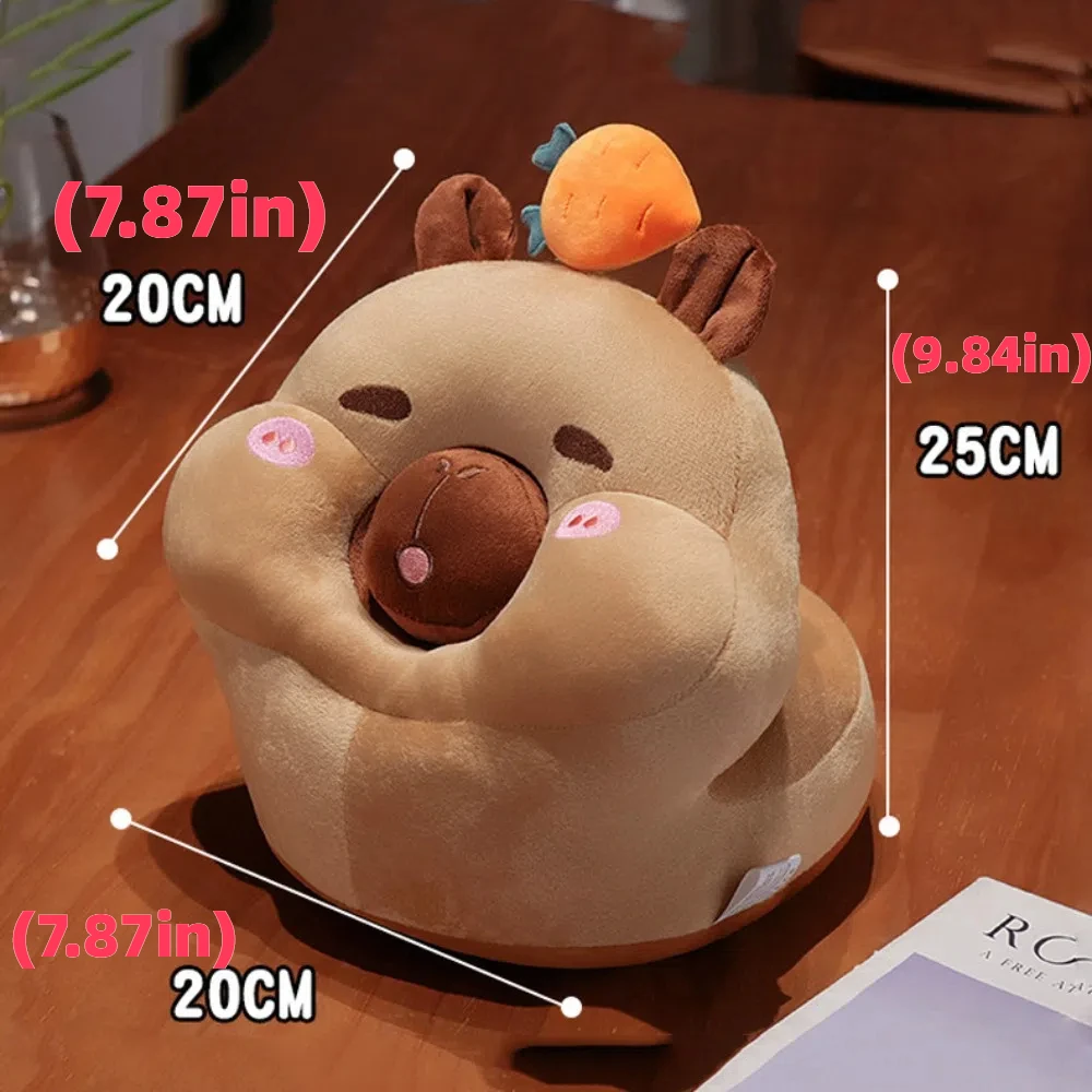 Kawaii Circular Capybara Nap Pillow Cartoon Fluffy Capybara Table Rest Pillow Cute Face Down Capybara Pillow School
