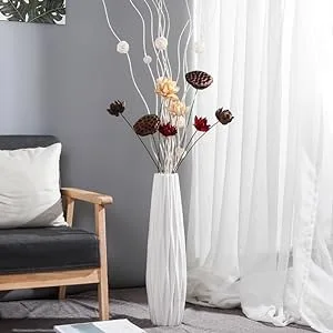 Tall ceramic floor white vase large decorative flower vases for home decor living room dining