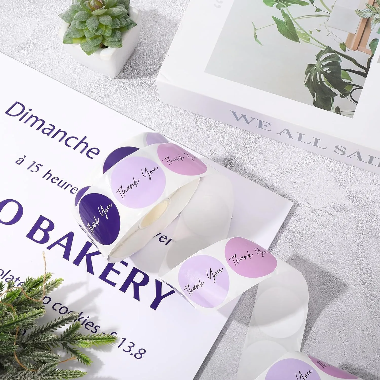 500개 1인치 모란디 감사 스티커, 포장 장 소기업 스티커, 봉투 씰, 선물 포장 및 공예용