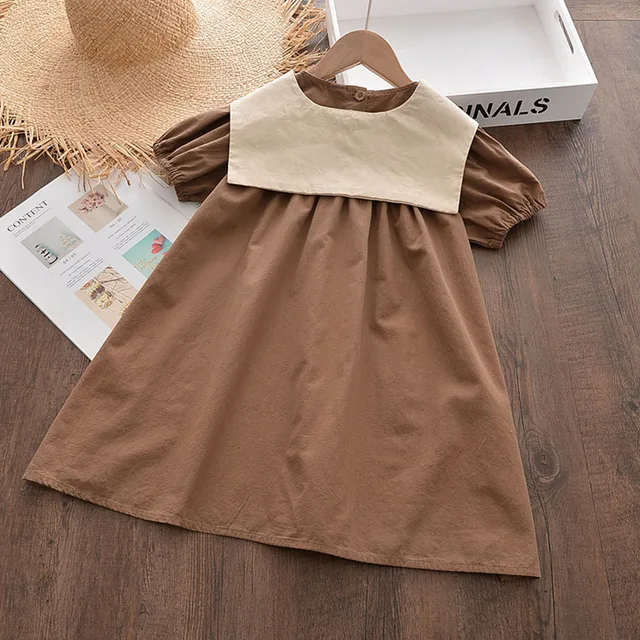 New Short Sleeve Children's Costumes Baby Girls Summer Dress Kids Korean Style Fashion Clothes Toddler Kids Casual Clothing 3-7Y 3