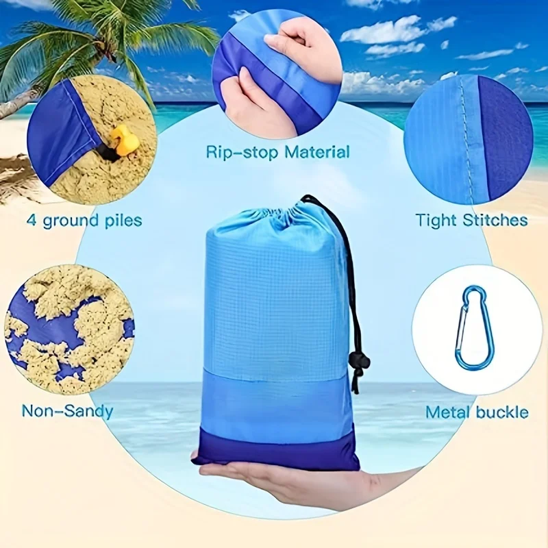 Camping Mat Portable Lightweight Waterproof Sandproof for 1-4 Adults Travel Hiking Picnics
