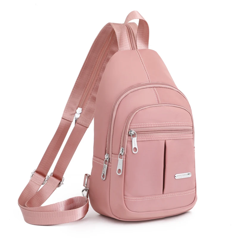 Sports chest bag, multifunctional sloping shoulder backpack with multiple zipper compartments, riding side backpack, suitable fo