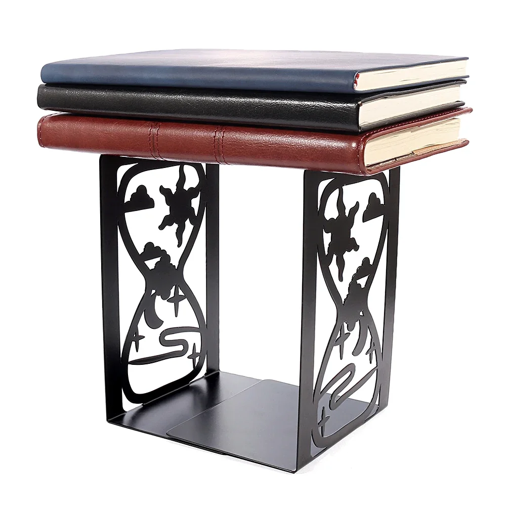 Metal Hourglass Sun White Clouds Hollow Bookends Exquisite Creative Design Desk Decoration Book Retractable Holder Book Supplies
