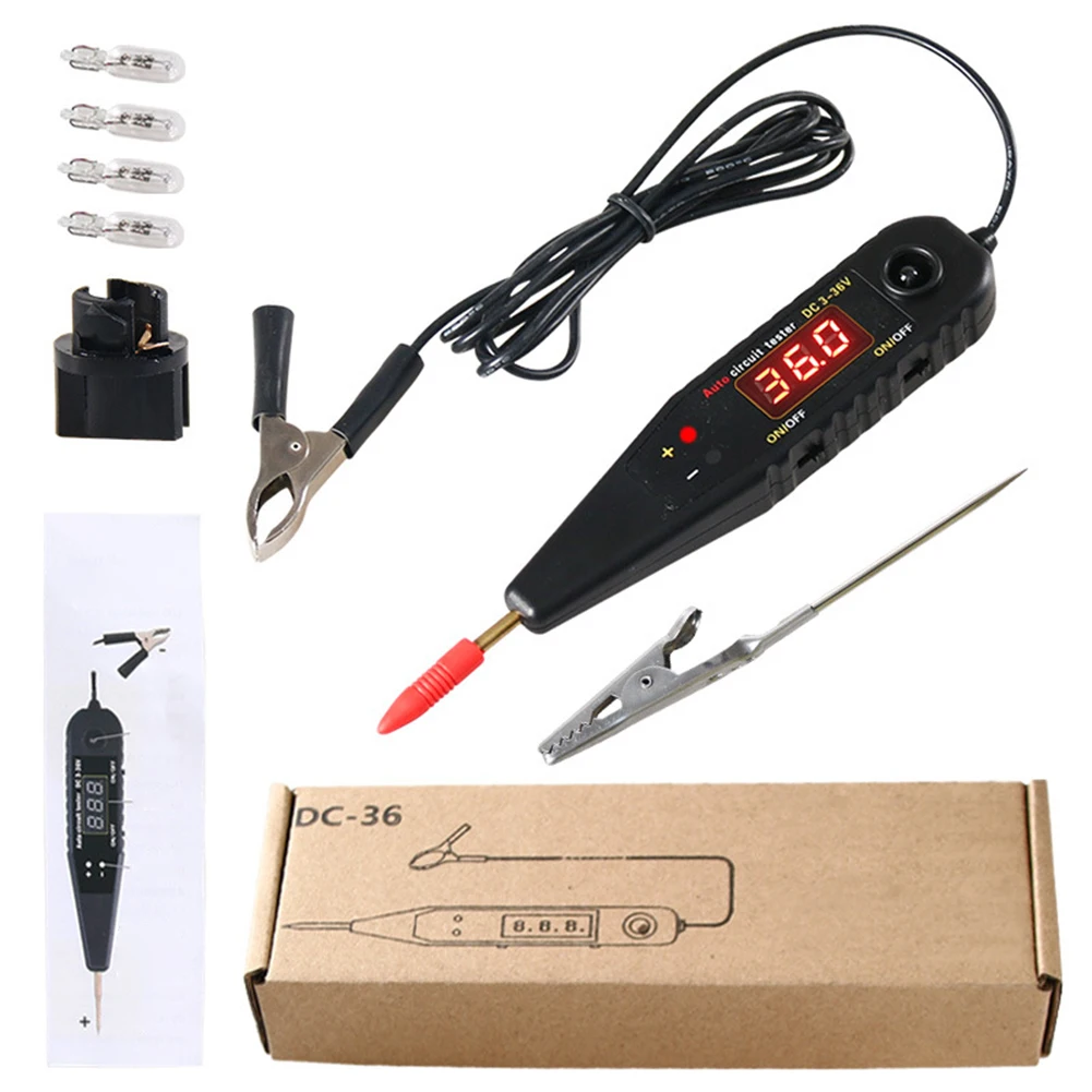 

DC 0-36V Auto Circuit Tester Vehicle Pulse Sensor Signal LED Light Testing Pen Probe Car Power Voltmeter LED Diagnostic Tool