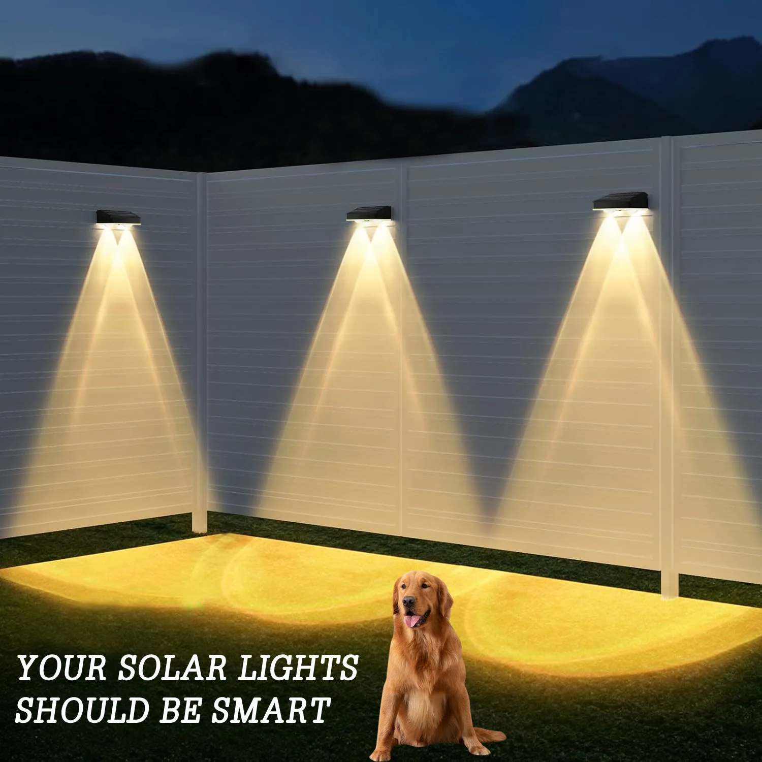 2/3LEDS Solar Wall Lamp Garden Landscape Light  Waterproof Bright Solar Lights Waterproof Yard Street Path Deck Stair Light