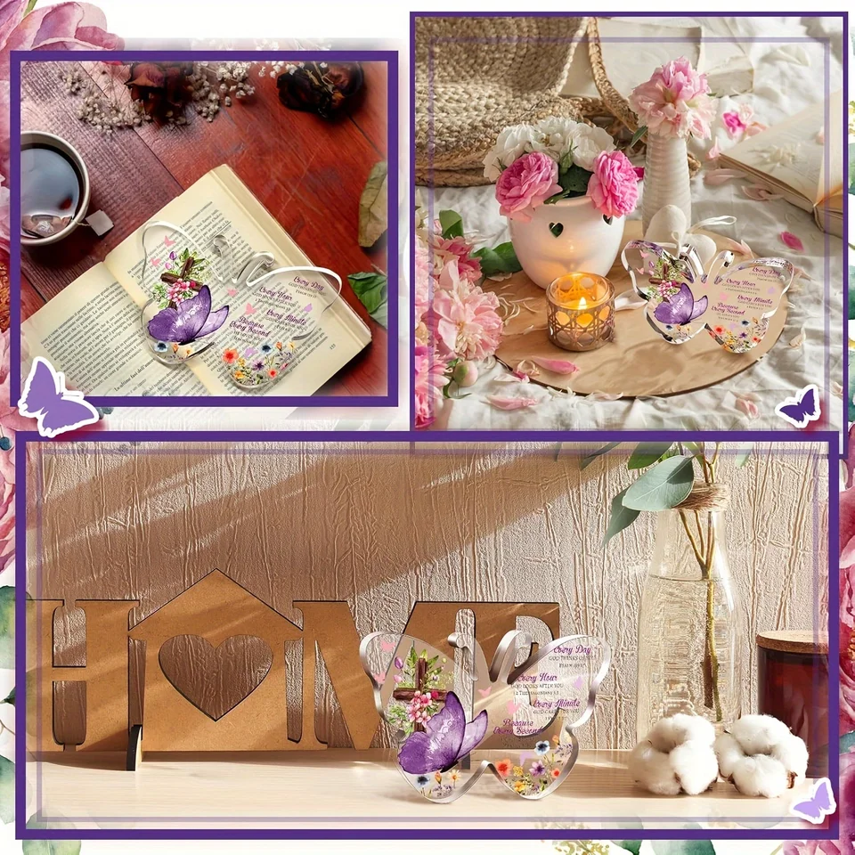 Regali religiosi per le donne Regali cristiani ispiratori Versetti biblici Decor Regali religiosi Fermacarte Ricordo Camera Decorazione Cuori Acrilico
