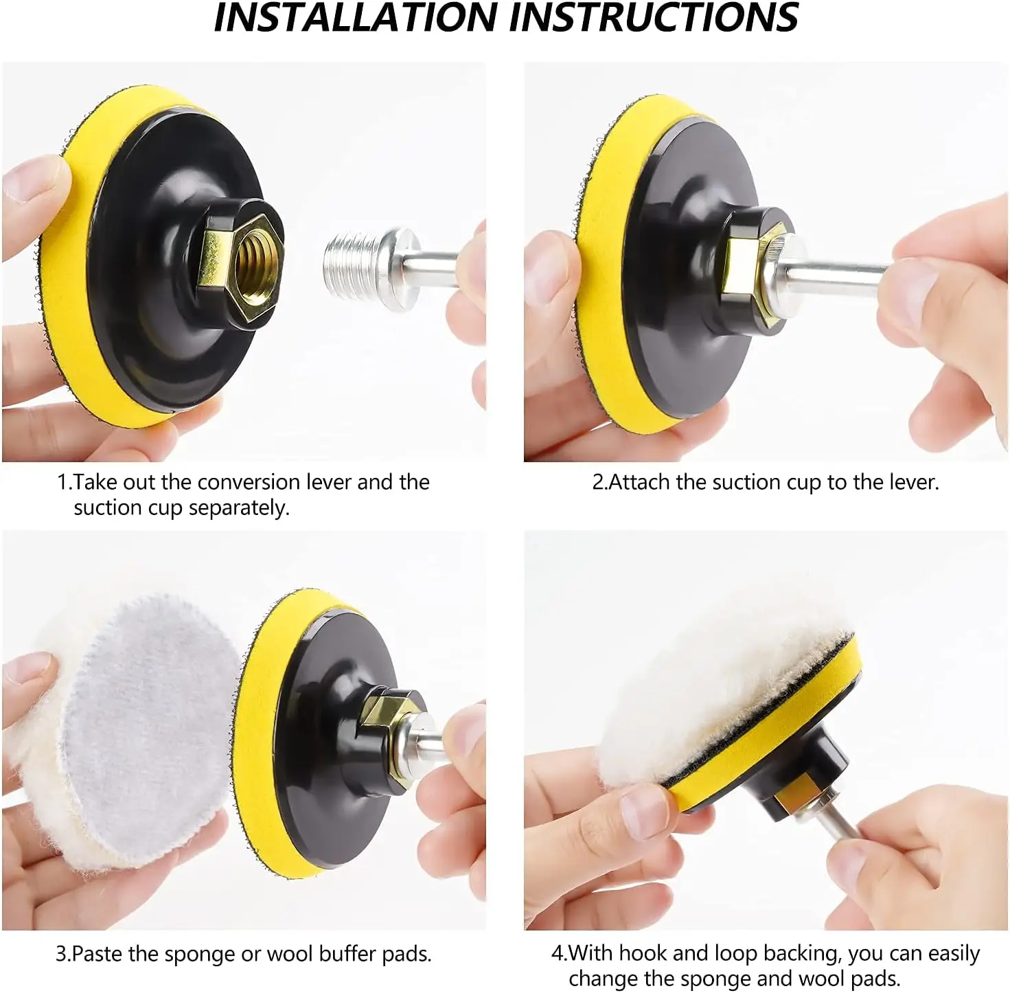 SPTA Drill polishing kit, 11Pcs 3-Inch Buffing Polishing Pads, Car Foam  Drill Buffing Pad, Polishing Pads Kit, Car Buffer Polisher Kit Drill  Buffing