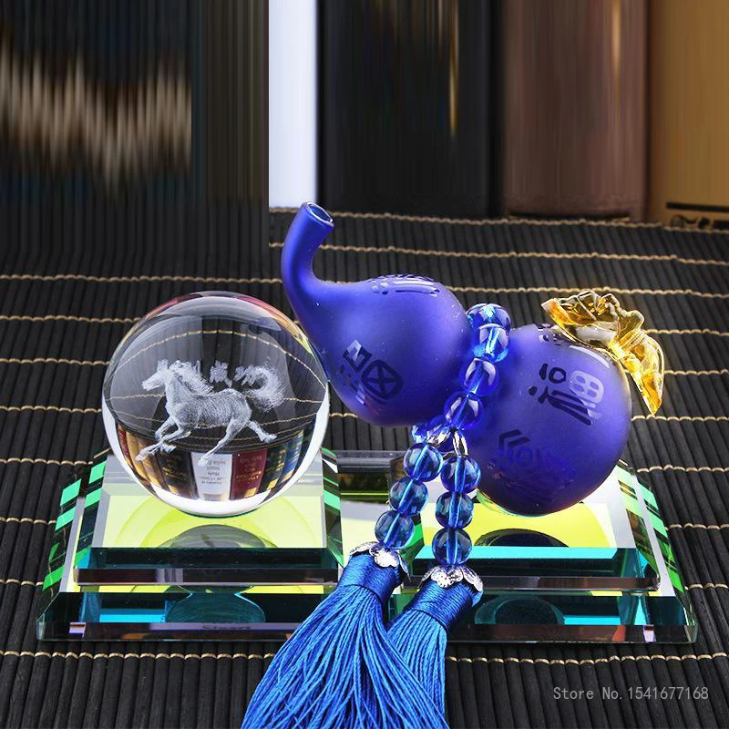Creative Gourd Crystal Ball Shape Decor, Temporary Parking signs Home Living Room Car Accessories Interior Decorative Gifts, 1Pc