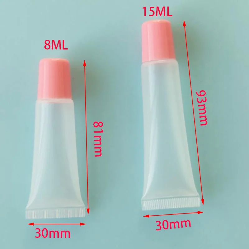 50/30/10PCS 8/15ML Lip Gloss Tubes Containers Empty Lipgloss Tube Lip Balm Tubes Refillable Squeeze Gloss Supplies MakeUp