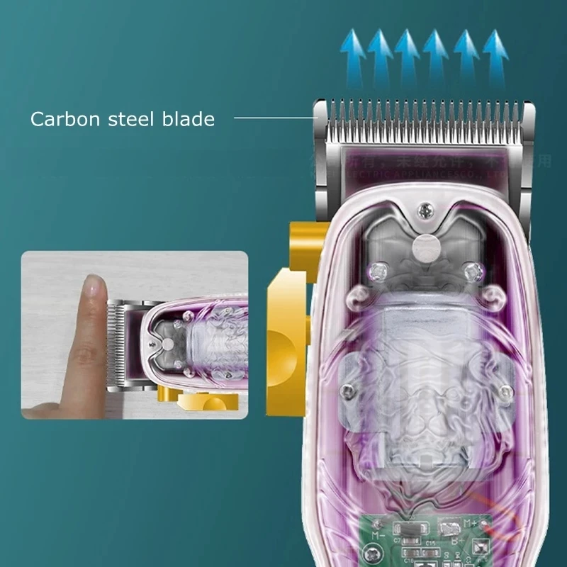 Kemei New Transparent Cover Hair Clipper USB Rechargeable Trimmer for Men  Powerful Cutter Hair Cutting Machine KM-2707PG - AliExpress