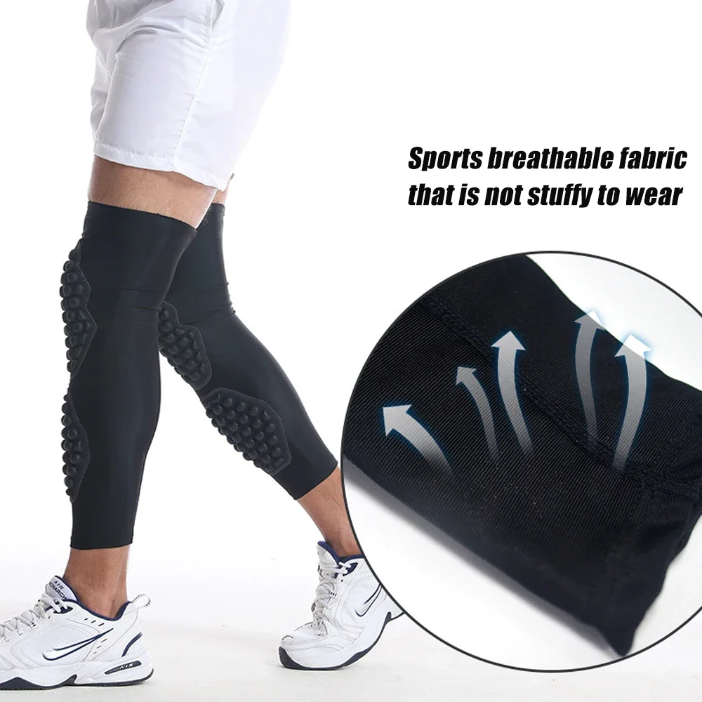 1 Pair Knee Braces Crashproof Calf Pads Thigh Compression Leg Sleeves For Youth Adults Football Basketball Volleyball Baseball