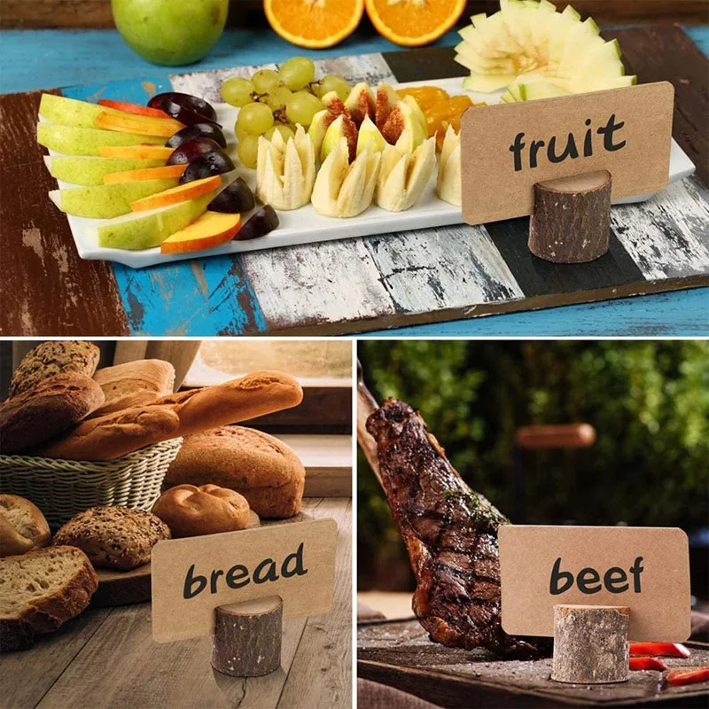 Place Card Holders 10Pcs Natural Wooden For Wedding Party