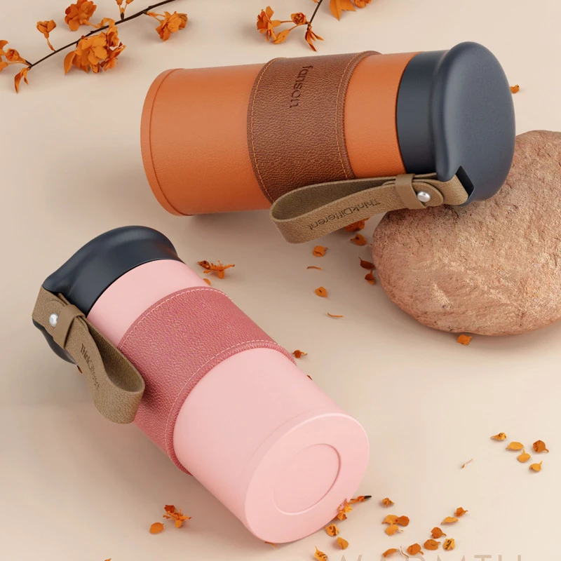1L Coffee Thermos for Travel, Autumn Leaf Cute Hedgehog Mushroom Flasks for  Hot and Cold Drinks, Stainless Steel Vacuum Insulated Bottles, Hot Water