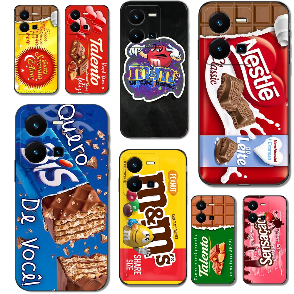

Chocolate For vivo Y35 4G Case Soft silicon Cover black tpu case Cool