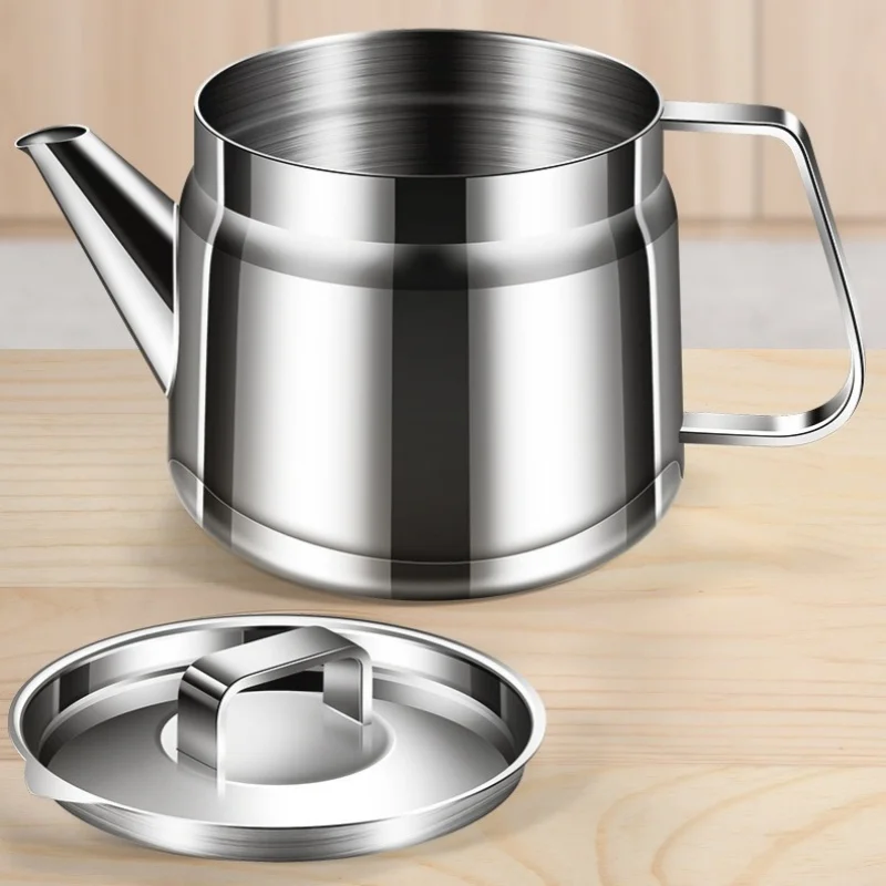 Stainless Steel Oil Strainer Pot with Fine Mesh Filter for Kitchen Use