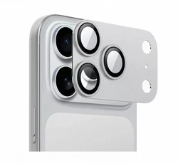 Premium Metal Glass Camera Lens Protector - Universal Lens Cover Accessories - iPhone 17 Pro (Silver)