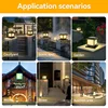 Solar LED Landscape Lighting Timed Pillar Lamps Outdoor Solar Light Remote Control Sunlights Garden Corridor External Solar Lamp 5