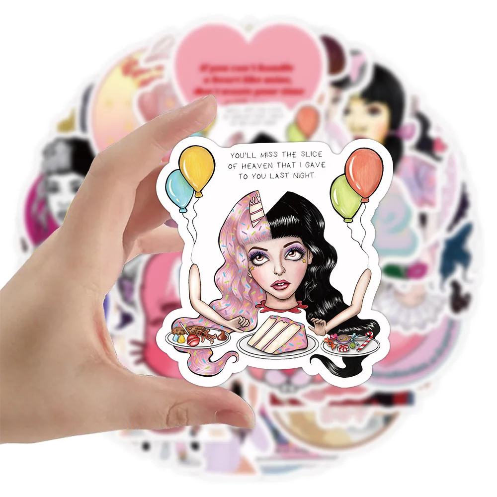 50pcs Melanie Martinez Hot Singer Stickers Aesthetic Decals For Girls  Suitcase Scrapbook Phone Guitar Diary Car Stickers - AliExpress