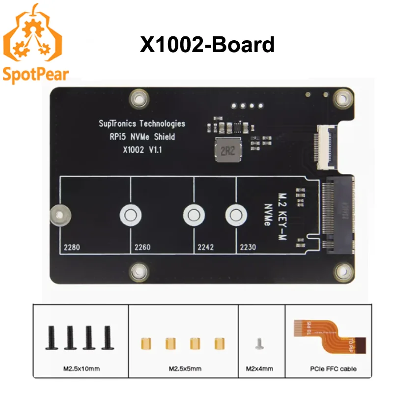 Placa Adaptadora X1002 para Raspberry pi Pcie para M.2 Nvme Ssd Hat X1002 2280 2242 2230