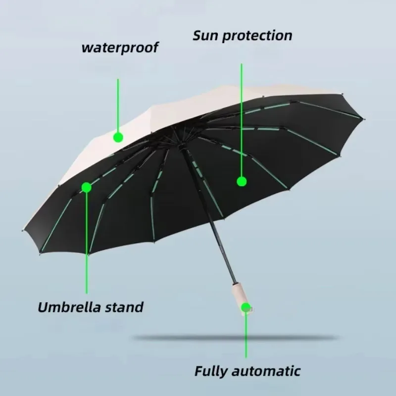 Strong 12k 60Bones Large Windproof Fold Umbrella for Men Women Fully Automat Waterproof Sunproof UV Umbrella Luxury Rain UV