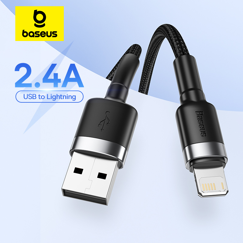 Baseus  2.4A USB Cable for iPhone 14 13 12 11 Xs X 8 Plus Cable Fast Charging Cable for iPhone iPad Charger Cable USB Data Line