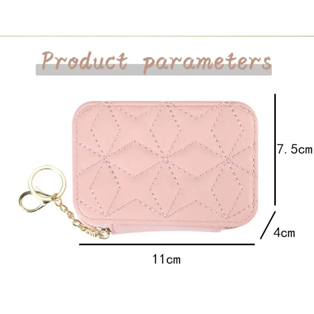 Women Lipstick Bag PU Leather Makeup Case Mini Purse Organizer Cosmetic Bag Mirror Lipstick Pocket Coin Wallet 6