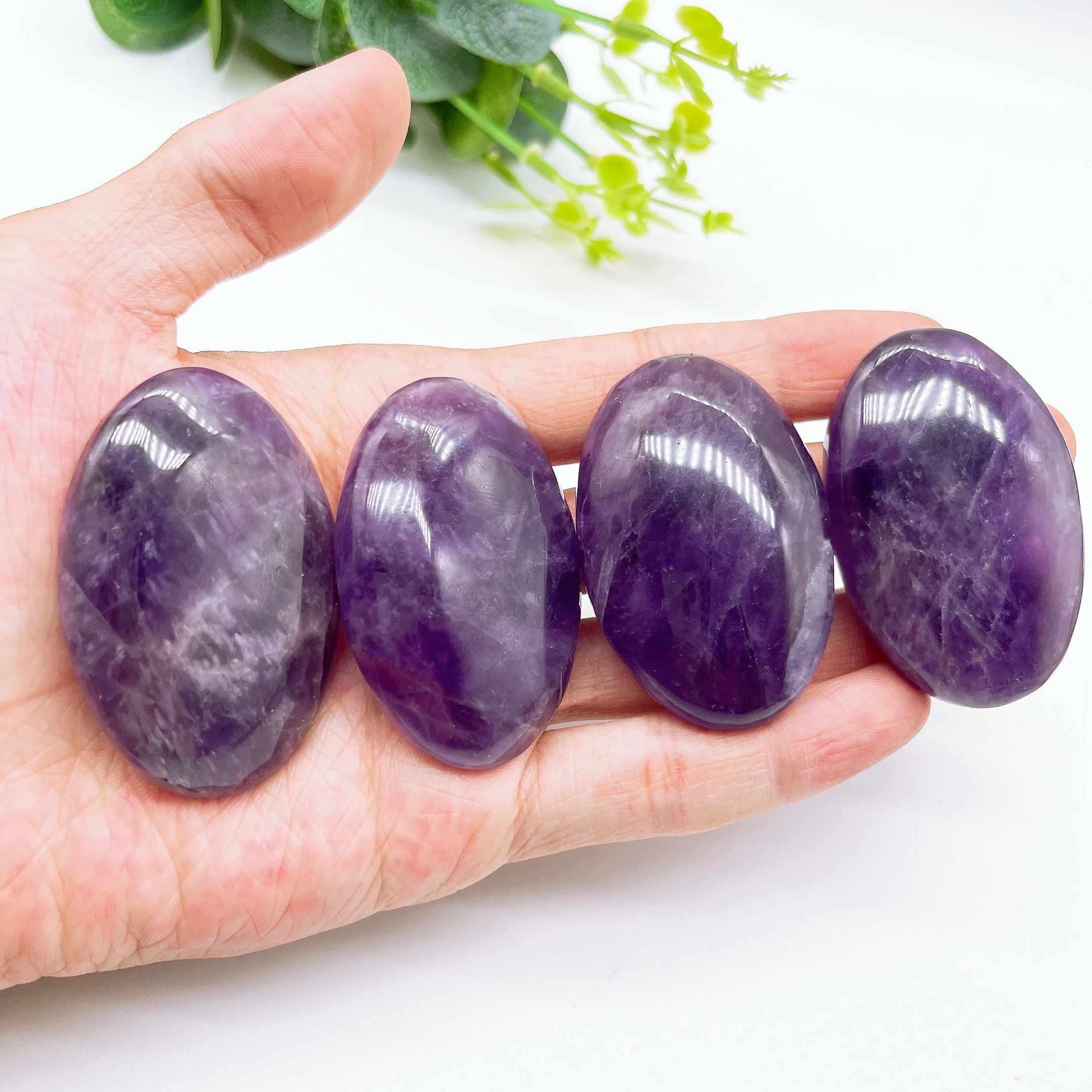 

Natural Dream Amethyst Palm Crystal Pocket Rock Stone Energy Gemstone Reiki Healing Mineral message tool Home Decoration Gift