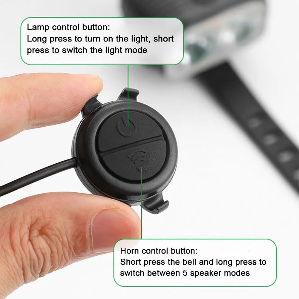 2 In 1 Waterproof USB Rechargeable Bicycle COB Front Light With 120dB Loud Horn 200lm Flashlight Horn Accessories