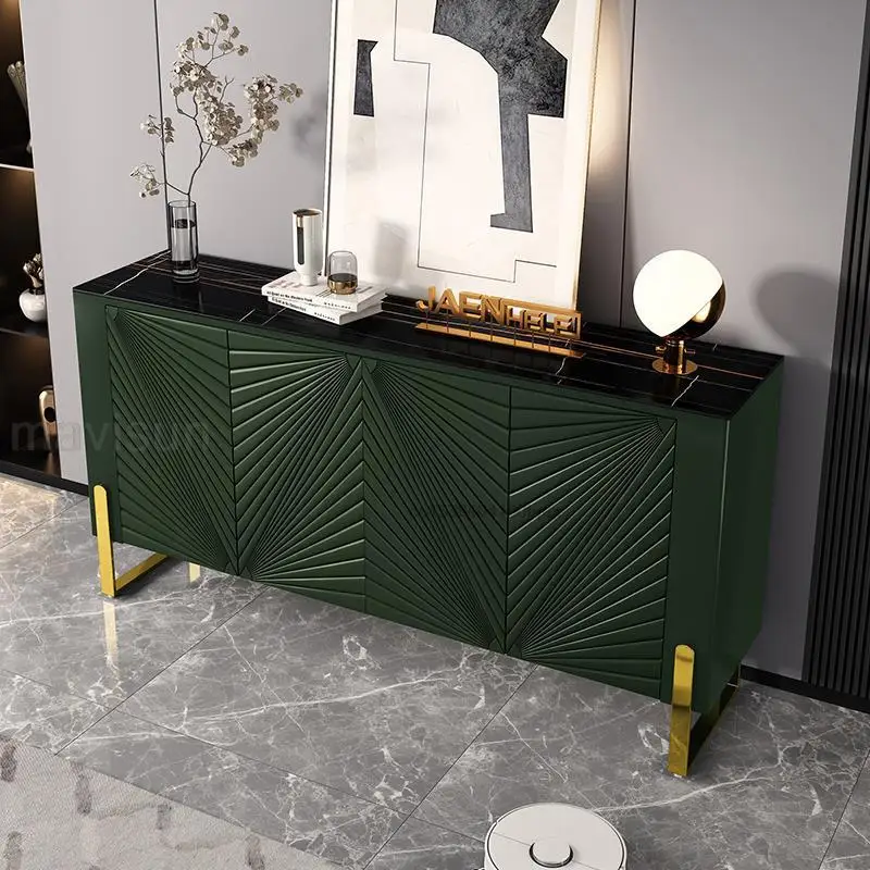 Light Luxury Vintage Entrance Cabinet In Dark Green Kitchen Furniture Simple Modern Slate Decorative Sideboard For Living Room