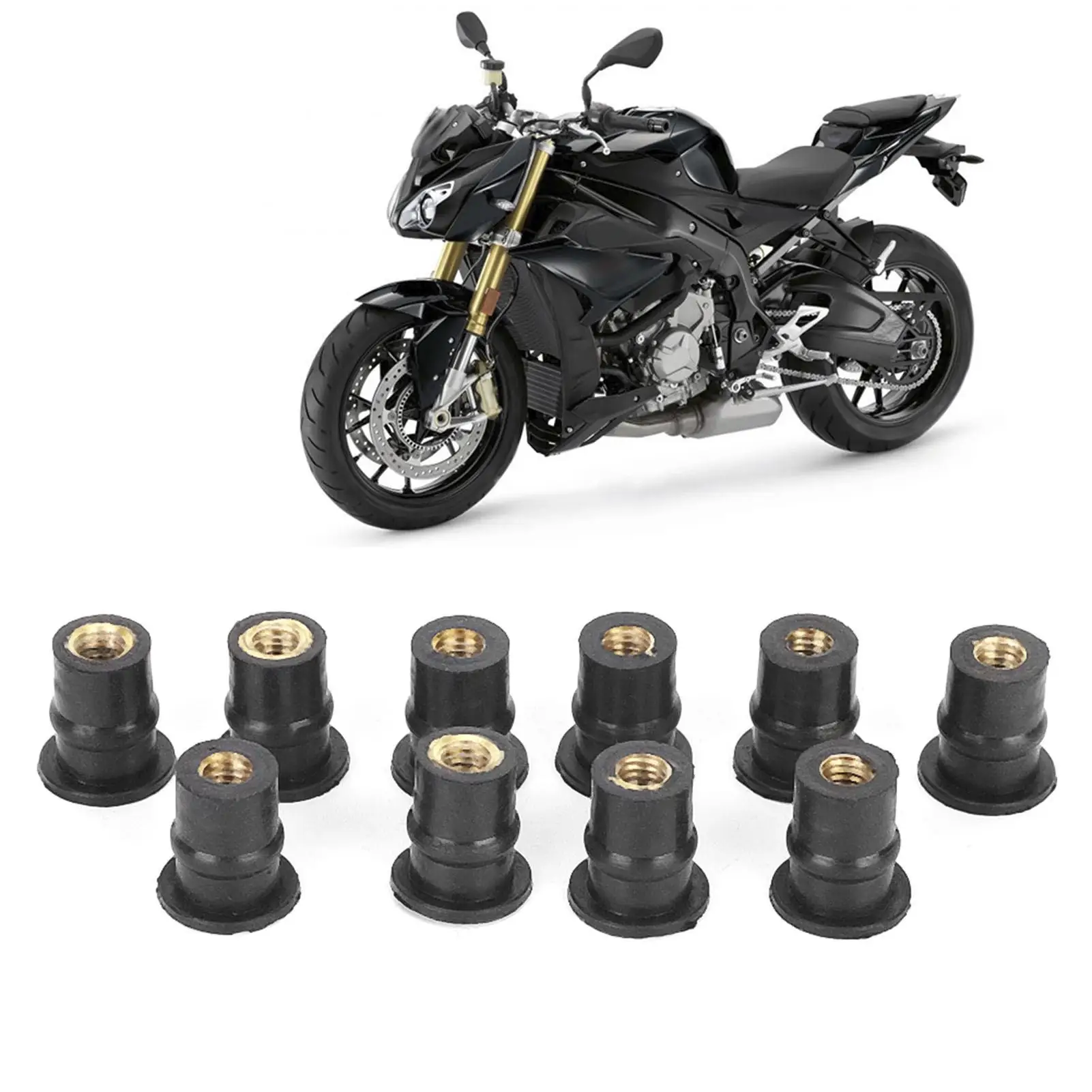 10Pcs for M5 Rubber Well Nuts 5mm/0.2in Metric Windshield Wellnut New