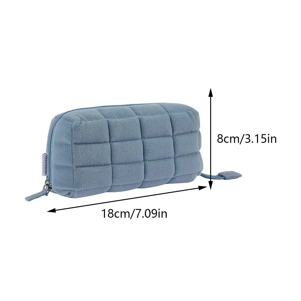 Pillow Shape Soft Makeup Bag Multifunction Quilted Simple Pen Pouch Large Capacity Creative Pencil Box Cotton Makeup Storage Bag