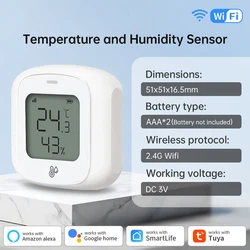 Smart Home WiFi/Zigbee Temperature and Humidity Sensor with App Control - TNCE (WIFI Version)